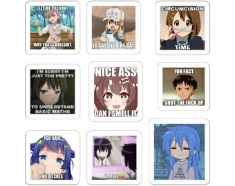 Funny Anime Stickers, Meme Stickers for Laptops