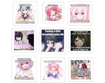 Funny Anime Stickers, Meme Stickers