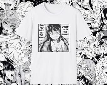 Camiseta "No te metas con Waifu" / Estética manga, meme manga, minimalista, regalo para waifu, regalo para otaku, weeb, weeaboo, panel manga