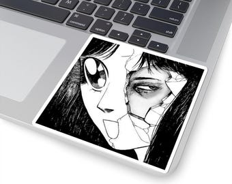 Pegatina de "Animé es falso", pegatina de manga, estética manga