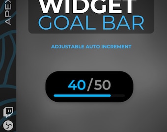 Goal Pill Twitch Widget | Goal Bar Streamers - Followers & Subs | Overlay Streamelements | Customizable