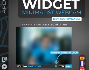Twitch Widget Minimalist Webcam Frame | All-in-One Overlay: Alerts, Goals, Events | StreamElements & OBS
