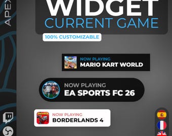 Twitch Widget Current Game PRO | Shows Game & Cover | Automatic Overlay StreamElements and OBS