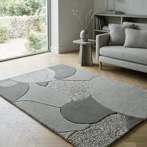 Sage Verdant Meadow high low pile Tufted Rug | Contemporary Living Room Decor your space in the lush tranquility of nature For living room. image 15
