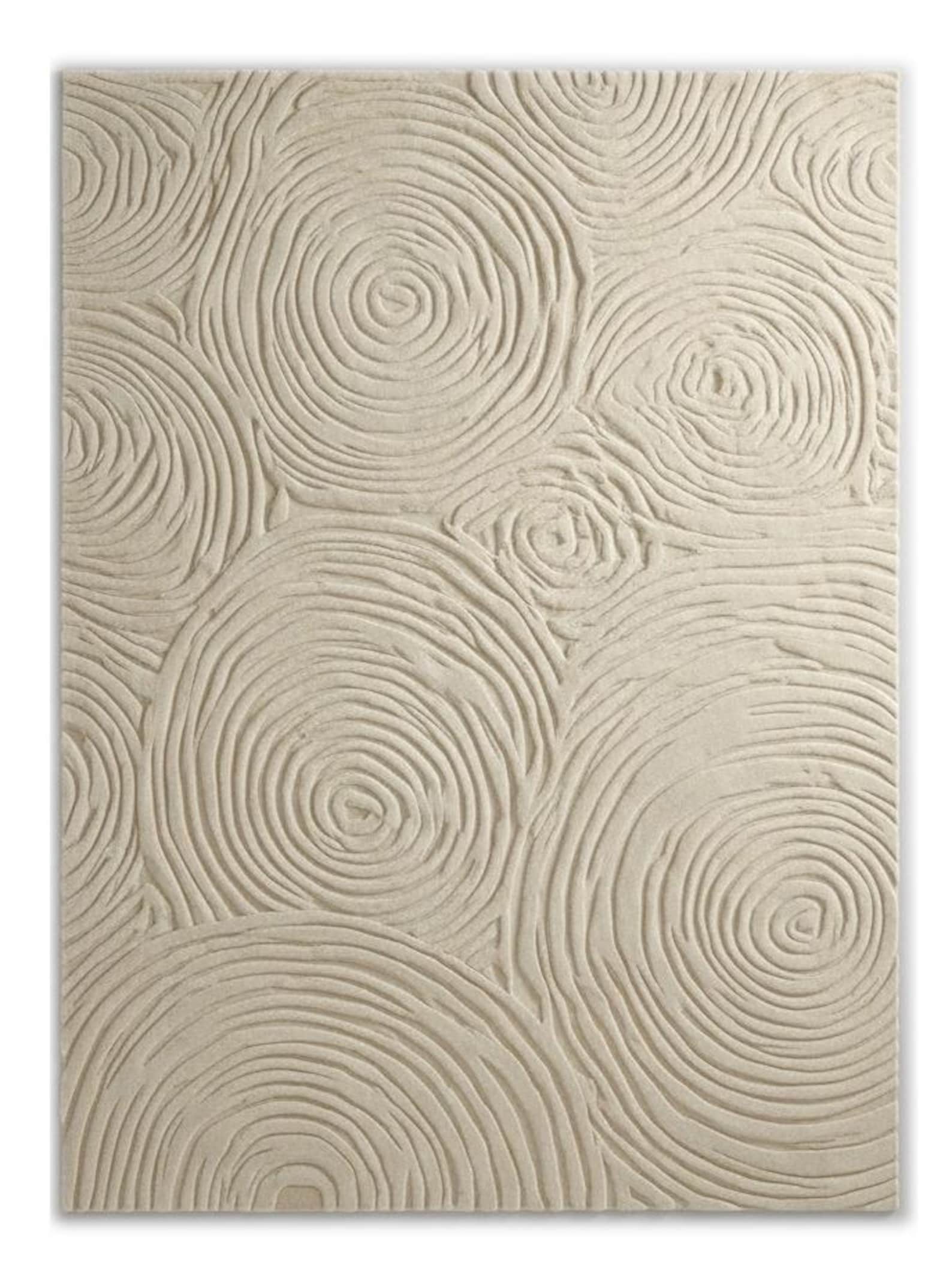 Zen Ripple Textured Beige Rug – Modern High-low Hand-tufted Carpet for ...