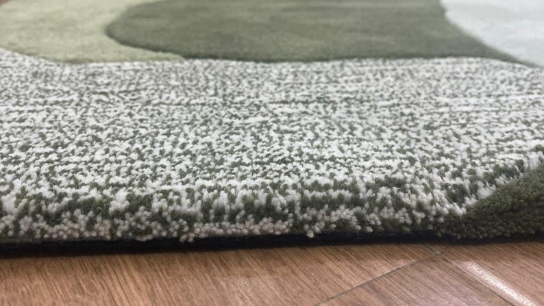 Sage Verdant Meadow high low pile Tufted Rug | Contemporary Living Room Decor your space in the lush tranquility of nature For living room. image 5