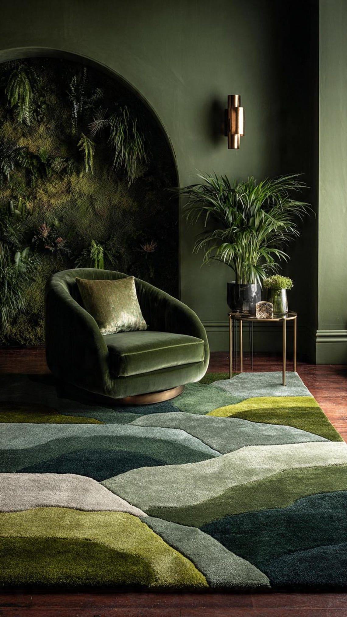 Hand Tufted Green Landscape Rug Modern Textured Area Carpet,organic ...