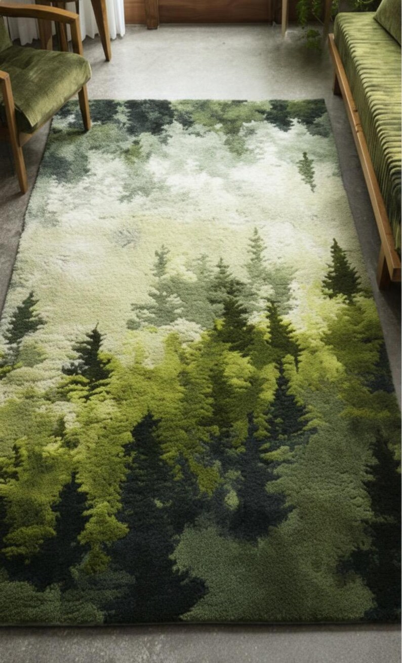 Foresty Rug Forest Rug 8x10 Plush Tufted Rug for Living Room Bedroom Cozy Home ...