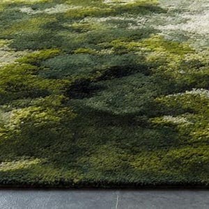 Green 3D Moss Rug 8x10 Ft,tufted Medium Pile, Vibrant Verdant Meadow ...