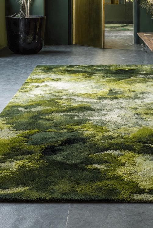 Green 3D Moss Rug 8x10 Ft,tufted Medium Pile, Vibrant Verdant Meadow ...