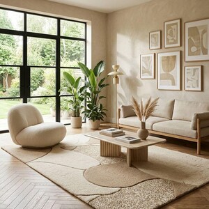 Sage Verdant Meadow high low pile Tufted Rug | Contemporary Living Room Decor your space in the lush tranquility of nature For living room. image 17