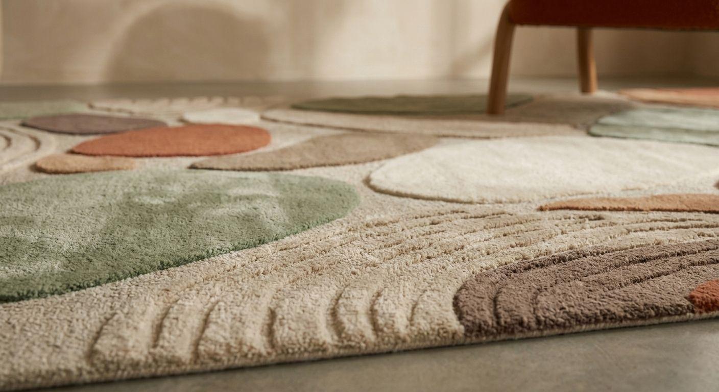 Large Alternative Rug Hand-tufted Wool Rug, Scandinavian Grid Design, Modern Abstract Area ...