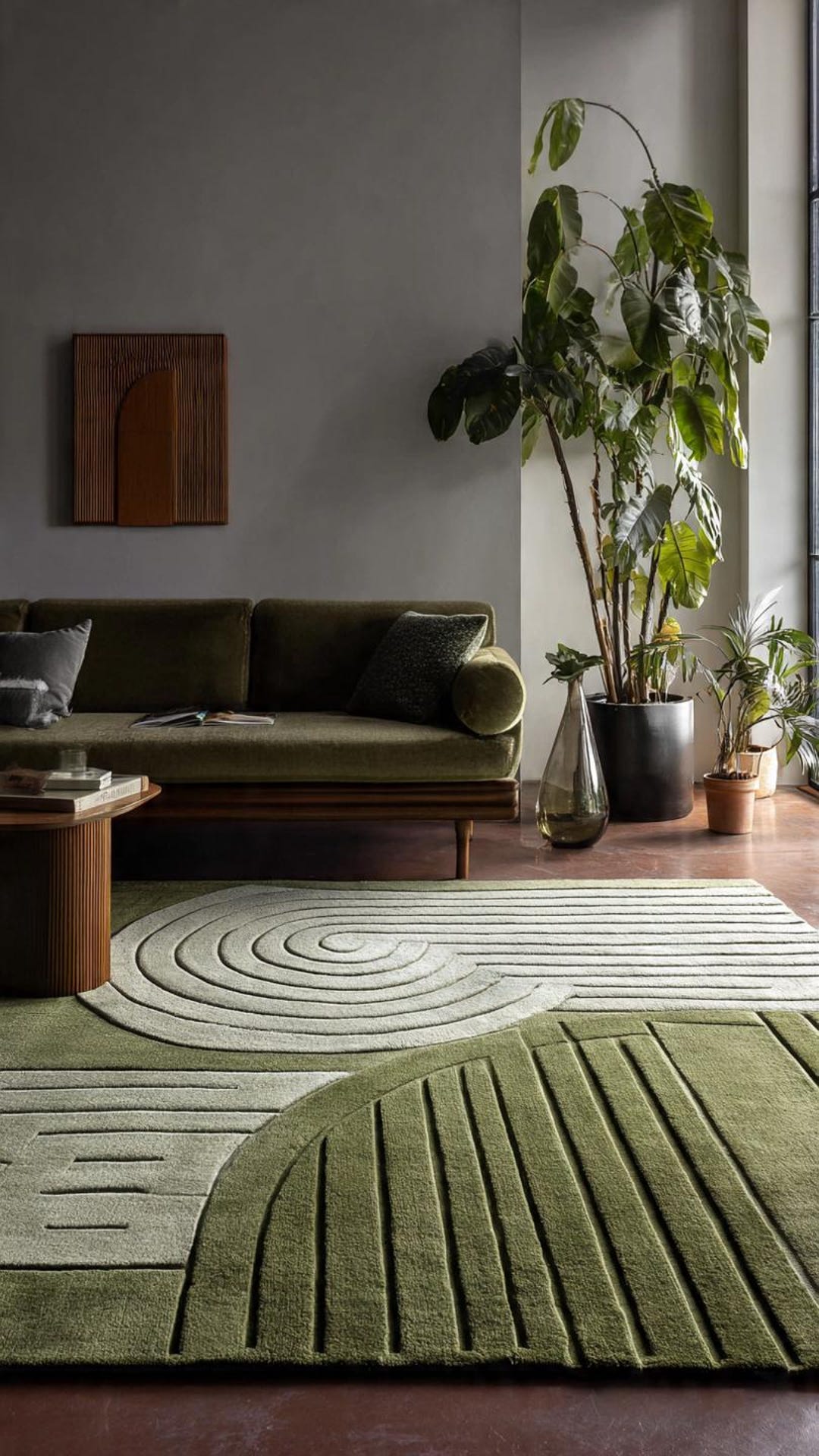 Organic Green Rug Earthy Green Nature Rug for Living Room, Bedroom, Cozy Home Decor ...