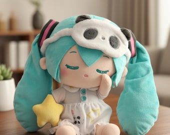 Pluche pop geïnspireerd op Miku – Anime slaappop – 30 cm, schattig cadeau voor animefans