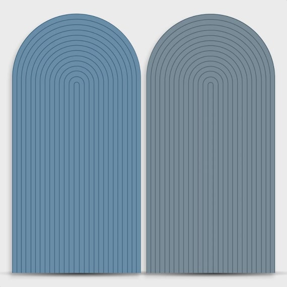 Ripple Arch Backdrop cover Set of 2 Blue | Roman Panel | imitation wood