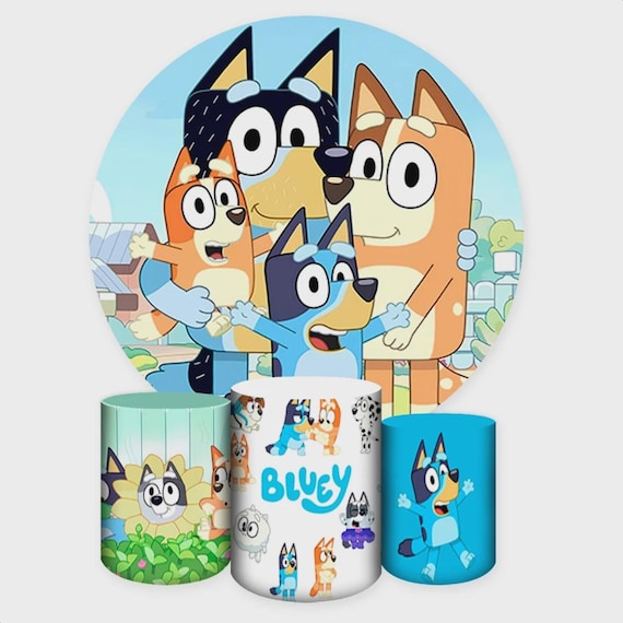 Cartoon Dogs and friends Inspired Round Backdrop Cylinders Cover Round Backdrop Cover Photo Photography Background