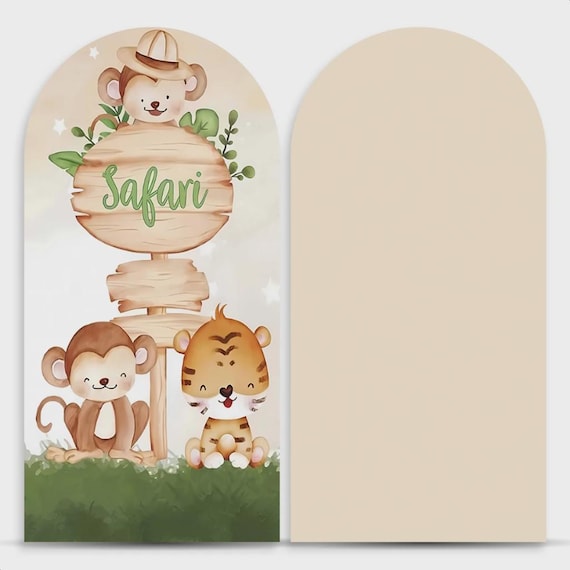 Safari Arch Backdrop Cover Backdrop 2 pieces|Birthday Backdrop| baby shower backdrop | safari