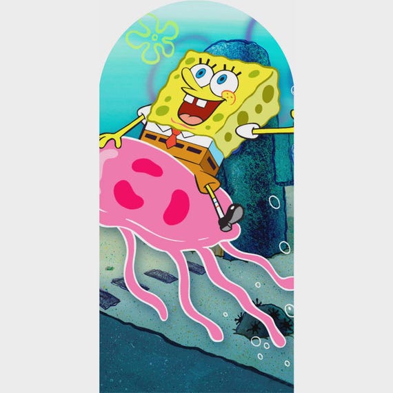 Cartoon sponge Inspiration Arch Backdrop for Birthday Party| Arch Backdrop|Photo Backdrop