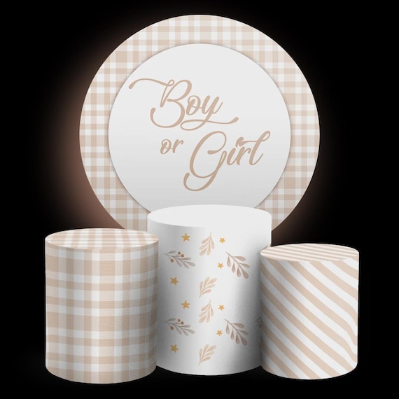 Baby Shower Backdrop | baby shower oh baby| Cylinders Cover Round Backdrop Cover Photo Photography Background
