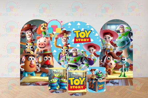 toys | Cartoon Arch Backdrop+ Round Backdrop + Cylinders Covers Backdrop 6 pieces| PhotographyBackdrop| Birthday Backdrop