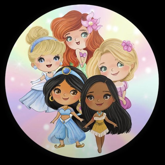 Cartoon Princess Inspired Round Backdrop | Round Backdrop Cover | Photo Photography Background