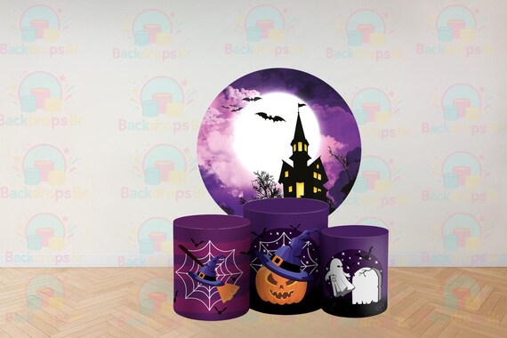 Halloween Inspired Round Backdrop Cylinders Cover Round Backdrop Cover Photo Photography Background