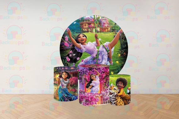 Colombian Cartoon Inspired Round Backdrop Cylinders Cover Round Backdrop Cover Photo Photography Background