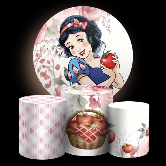 Cartoon princess Inspired Round Backdrop Cylinders Cover Round Backdrop Cover Photo Photography Background