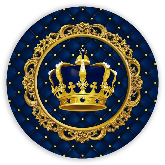 Cartoon crown Inspired Round Backdrop | Round Backdrop Cover | Photo Photography Background
