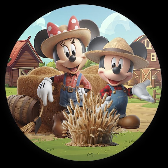 Cartoon Farm Inspired Round Backdrop | Round Backdrop Cover | Photo Photography Background