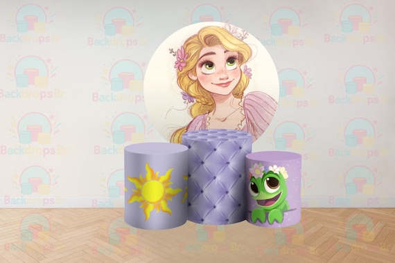 Inspired Long Hair Cartoon Inspired Round Backdrop Cylinders Cover Round Backdrop Cover Photo Photography Background