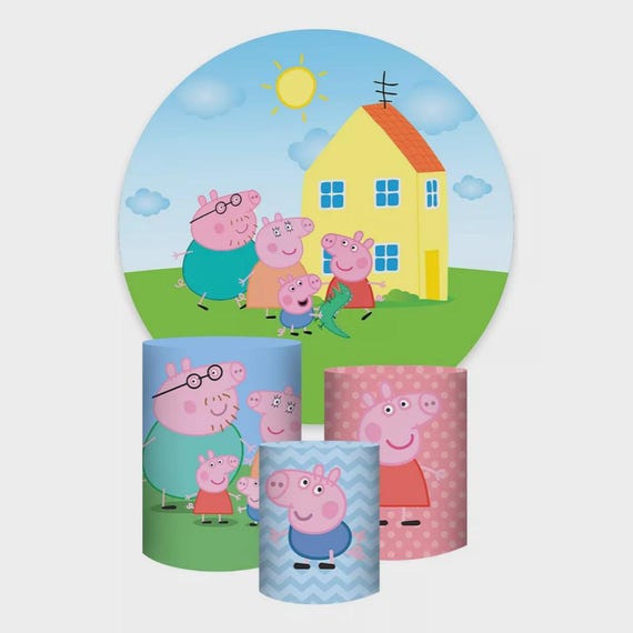 Piggy Round Backdrop Cylinders Cover Round Backdrop Cover Photo Photography Background