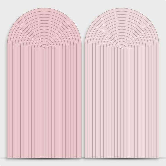 Ripple Arch Backdrop cover Set of 2 light pink | Roman Panel | imitation wood