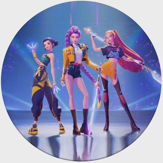 Kpop Inspired Cartoon Demon Hunter Kpop Round Backdrop | Round Backdrop Cover | Photo Photography Background