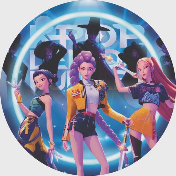 K-pop Cartoon Demon Hunter Kpop Inspired Round Backdrop | Round Backdrop Cover | Photo Photography Background