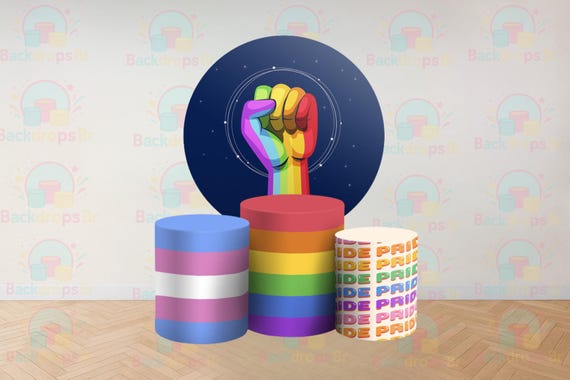 Pride Cartoon Inspired Round Backdrop Cylinders Cover Round Backdrop Cover Photo Photography Background