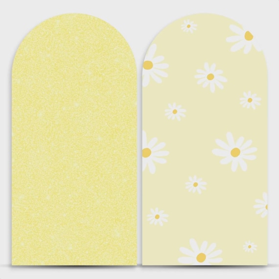 Yellow Daisy Flowers Backdrop cover Set of 2 | Roman Panel | PhotoBackdrop