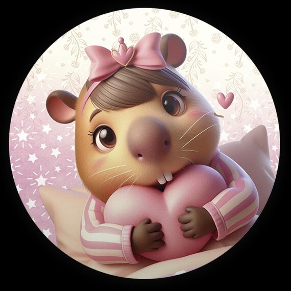 Cartoon Capybara Inspired Round Backdrop | Round Backdrop Cover | Photo Photography Background