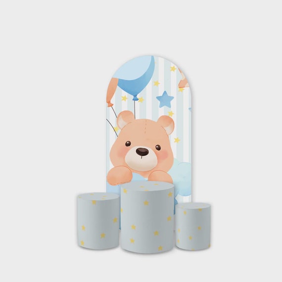 Baby Shower Arch Backdrop Set 4 Pieces | Oh baby arch backdrop |Cylinder Covers for Birthday Party| bear babyshower