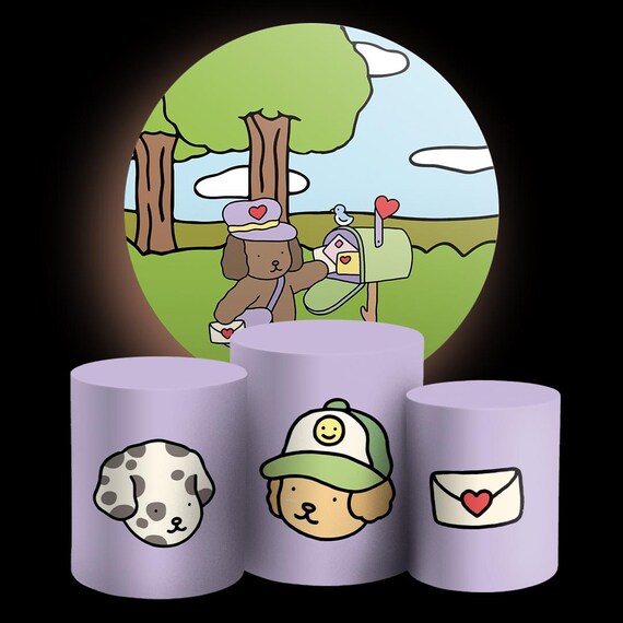Cartoon Inspired Round Backdrop Cylinders Cover Round Backdrop Cover Photo Photography Background