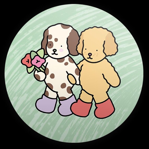 Cartoon dogs Inspired Round Backdrop | Round Backdrop Cover | Photo Photography Background