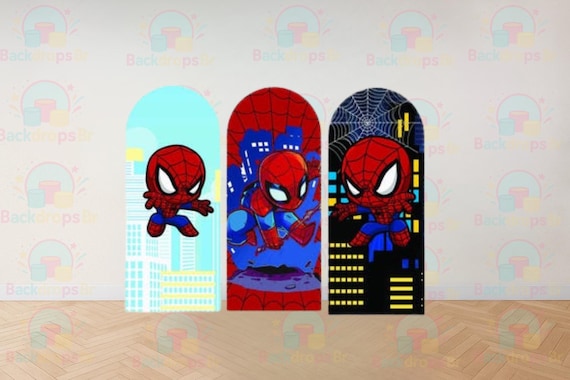 Inspiration Super Heroe Cartoon Style 3 Pieces Arch Backdrop| Arch Backdrop for Birthday Party |