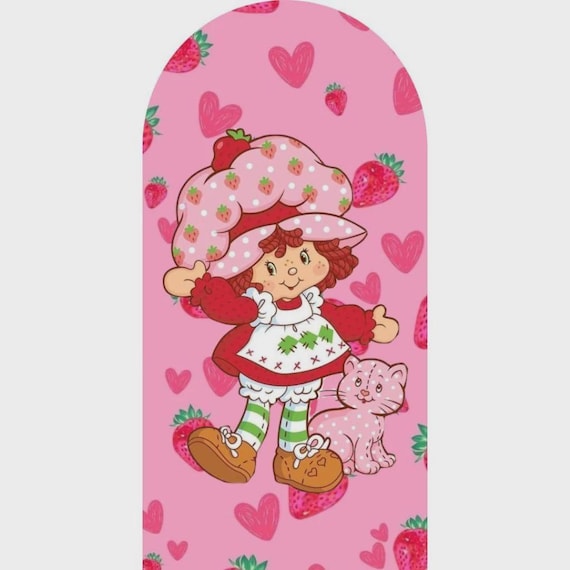 Strawberry Cartoon Inspiration Arch Backdrop for Birthday Party| Arch Backdrop|Photo Backdrop