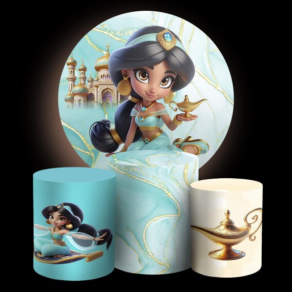 Cartoon Inspired princess Round Backdrop Cylinders Cover Round Backdrop Cover Photo Photography Background