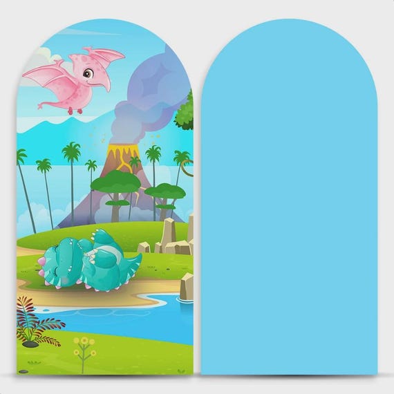 Baby Dino Arch Backdrop cover Set of 2 | Roman Panel | PhotoBackdrop