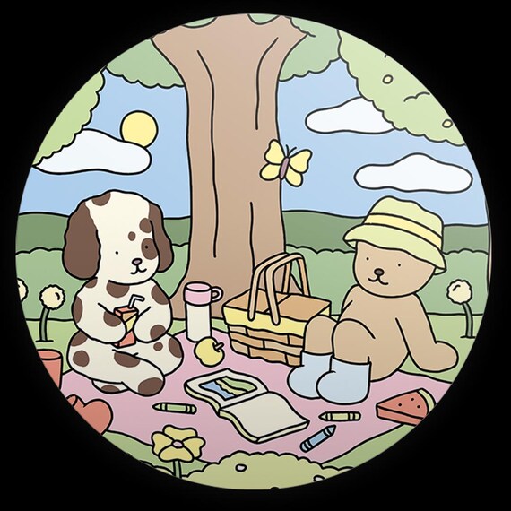 Cartoon Dogs Inspired Round Backdrop | Round Backdrop Cover | Photo Photography Background
