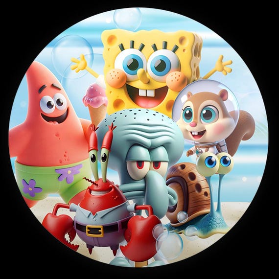 Cartoon Inspired Round Backdrop | Round Backdrop Cover | Photo Photography Background