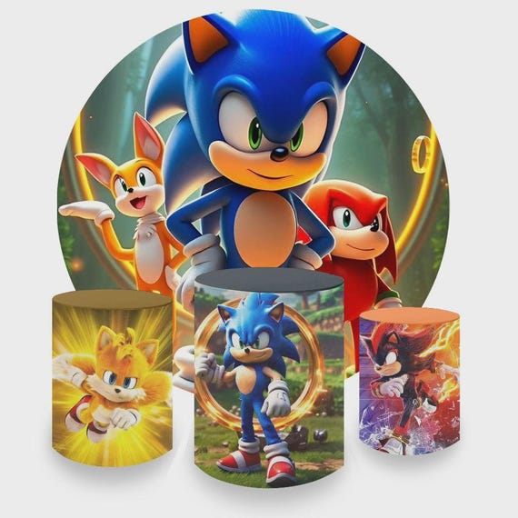 Cartoon Game Inspired Round Backdrop Cylinders Cover Round Backdrop Cover Photo Photography Background