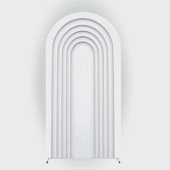 white Ripple Arch Backdrop cover | Roman Panel | imitation wood
