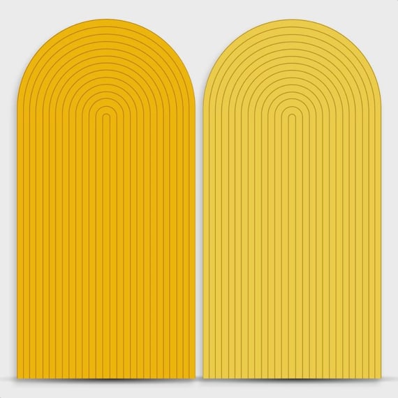 Ripple Arch Backdrop cover Set of 2 yellow | Roman Panel | imitation wood